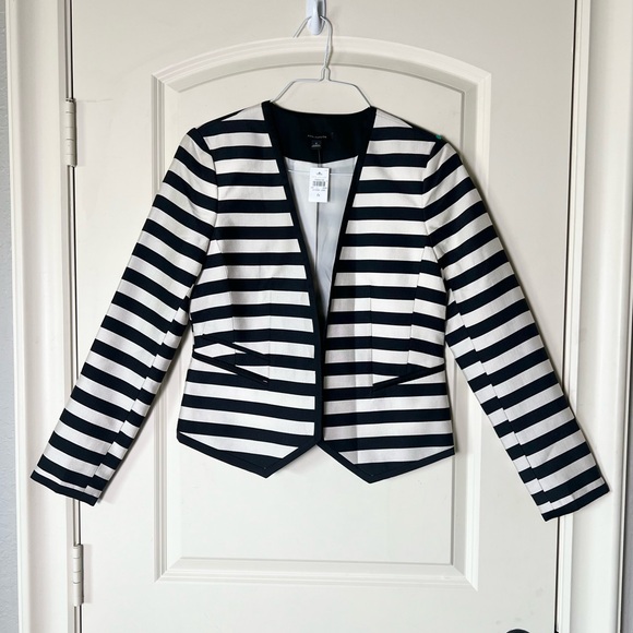 Ann Taylor Jackets & Blazers - Ann Taylor Black and Ivory striped blazer New with tags size 6